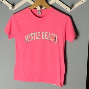 Hot pink myrtle beach South Carolina tee shirt girls size M